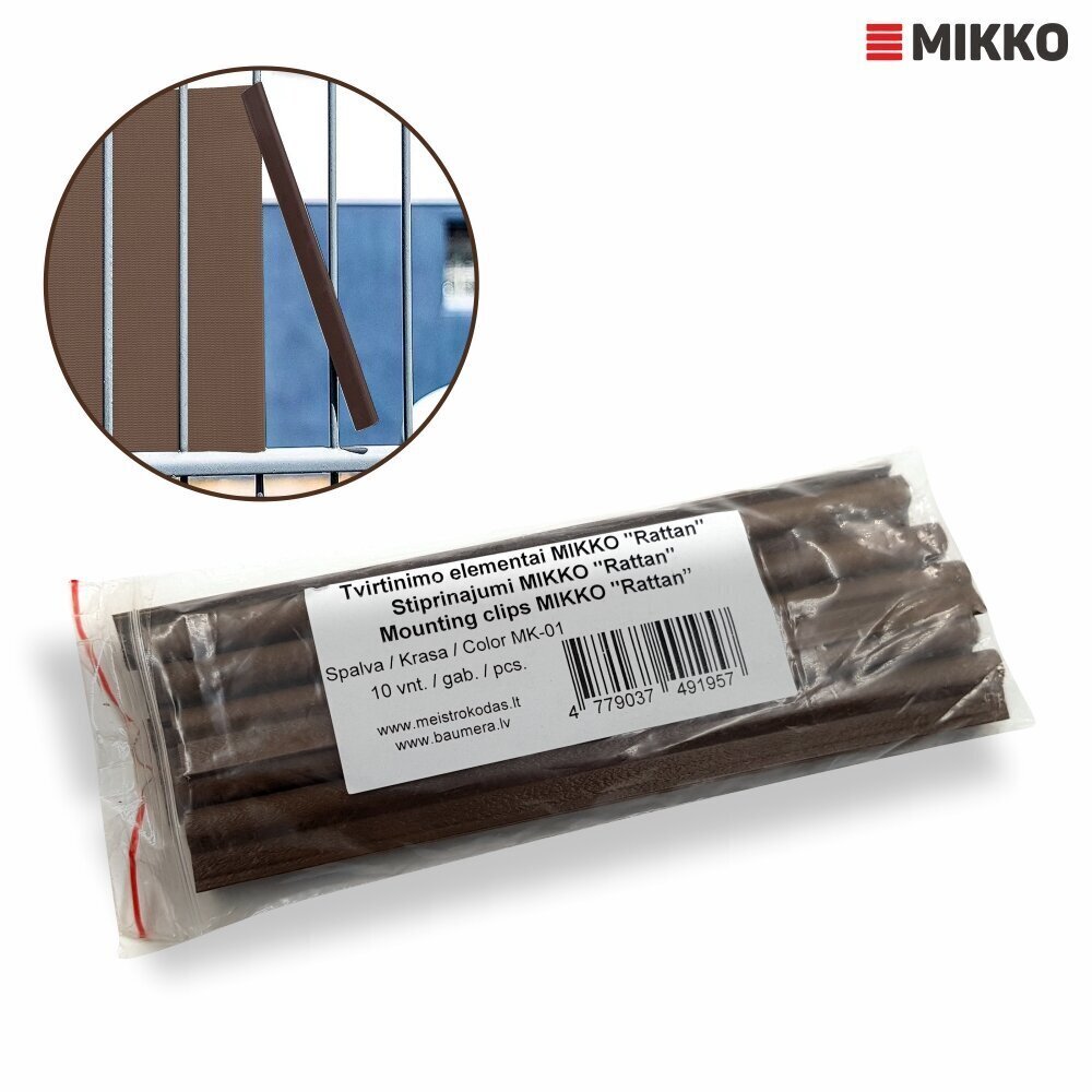 Aiariba klambrid MIKKO Rattan 190 mm (10 tk), MK-01 (pruun) цена и информация | Aiad ja tarvikud | kaup24.ee