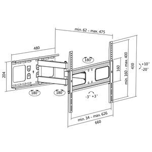 Teleri seinakinnitus Logilink BP0028 , 37–70“, 50 kg цена и информация | Teleri seinakinnitused ja hoidjad | kaup24.ee