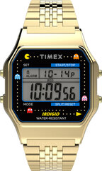 Timex T80 x PAC-MAN ™ 34 mm roostevabast terasest rihmadega käekell hind ja info | Meeste käekellad | kaup24.ee