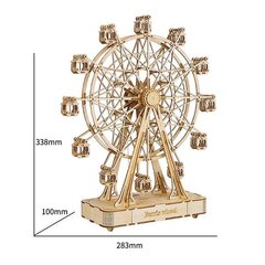 Puidust 3D pusle - muusikakast Robotime Vaateratas, 14+ aastat hind ja info | Klotsid ja konstruktorid | kaup24.ee