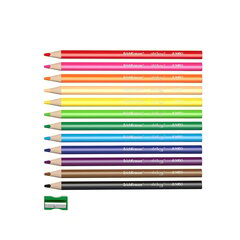 Värvilised pliiatsid ERICH KRAUSE Jumbo Art Berry, jäme, teritajaga, kolmnurkne, 12 värvi hind ja info | Kunstitarbed, voolimise tarvikud | kaup24.ee