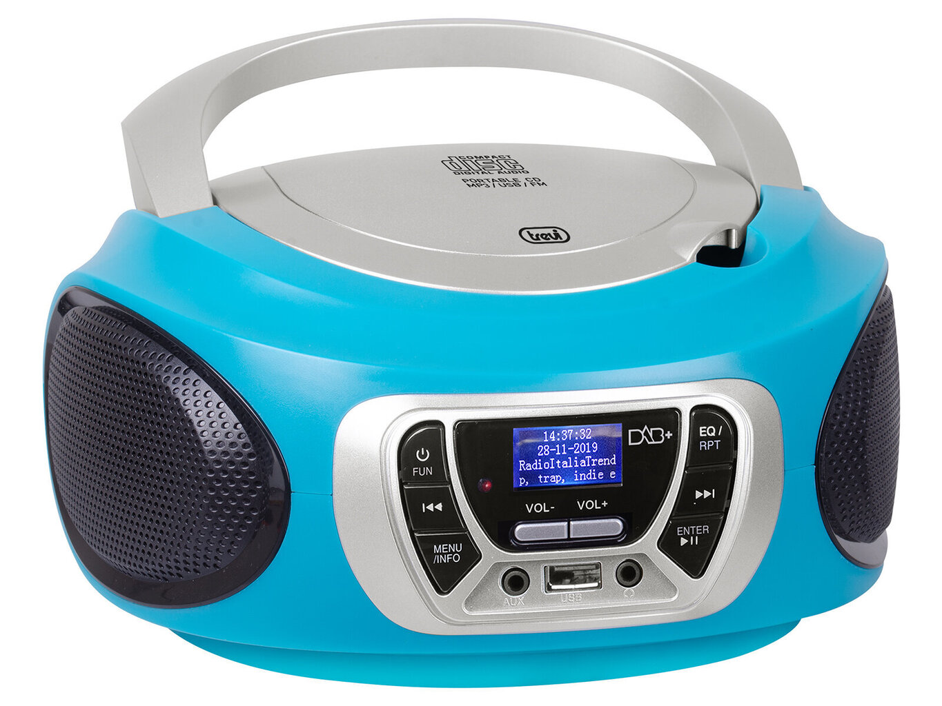 Raadioga kaasaskantav CD -mängija Trevi CMP 510 DAB TURQUOISE hind ja info | Raadiod, magnetoolad | kaup24.ee