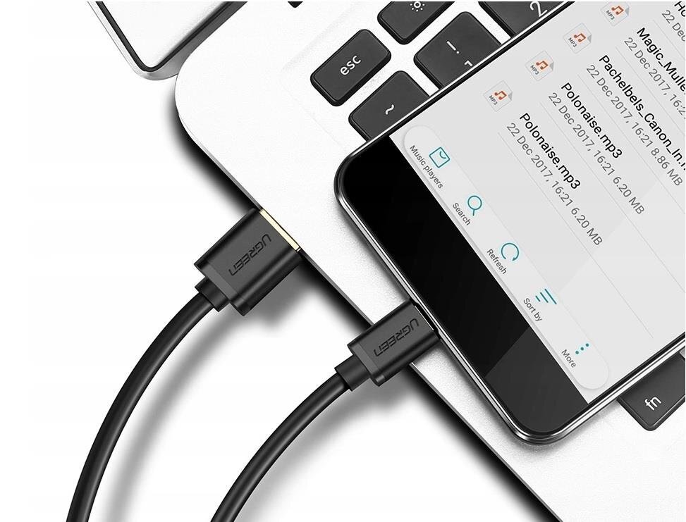 Ugreen US287 USB-C kaabel, 0,5 m, must цена и информация | Kaablid ja juhtmed | kaup24.ee