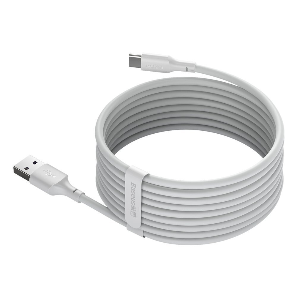 USB-kaabli komplekt Baseus Simple Wisdom Data Cable Kit USB to Type-C 5A (2PCS/Set) 1.5m valge TZCATZJ-02 цена и информация | Mobiiltelefonide kaablid | kaup24.ee