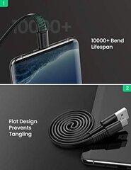 Кабель Ugreen US332 USB-C, QC 3.0, 3A, 1 м, черный цена и информация | Кабели для телефонов | kaup24.ee