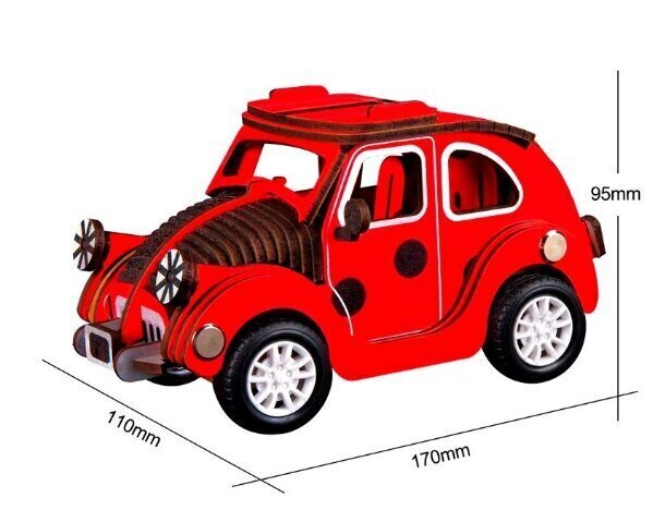 Puidust 3D -pusle, Robotime Beetle Car, vanusele alates 5 aastat hind ja info | Klotsid ja konstruktorid | kaup24.ee