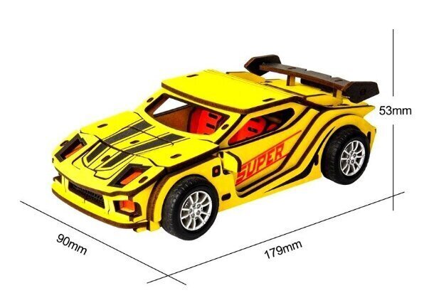 Puidust 3D puzzle, Robotime Sports Car, vanusele alates 5 aastat цена и информация | Klotsid ja konstruktorid | kaup24.ee