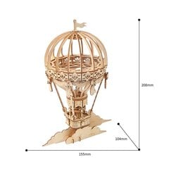 Puidust 3D -puzzle, Robotime Hot Air Balloon, alates 14.eluaastast цена и информация | Конструкторы и кубики | kaup24.ee