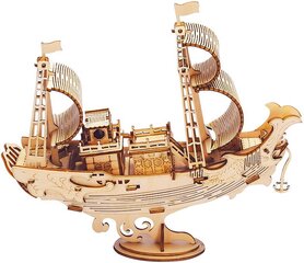 Puidust 3D -puzzle Robotime Jaapani diplomaatiline laev, alates 8.eluaastast цена и информация | Конструкторы и кубики | kaup24.ee