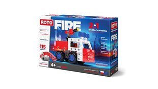 Konstruktor tuletõrjeauto Roto Fire 2in1, 115 osa цена и информация | Конструкторы и кубики | kaup24.ee