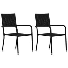 Садовые кресла, 2 шт., черные цена и информация | Уличные cтулья | kaup24.ee