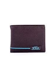 черный кожаный кошелек с синими вставками цена и информация | Мужские кошельки | kaup24.ee
