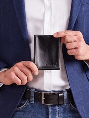 кожаный мужской кошелек черный цена и информация | Мужские кошельки | kaup24.ee