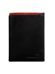 кошелек кожаный мужской черный с красной окантовкой цена и информация | Мужские кошельки | kaup24.ee