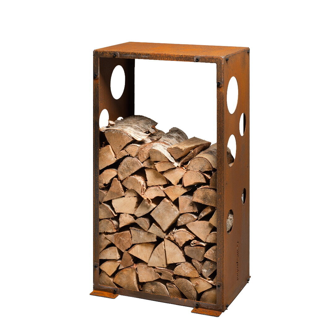WoodStock M: Cor-Ten terasest puude ladustamise riiul (suurus: 105 x 60 x  37 cm) hind | kaup24.ee