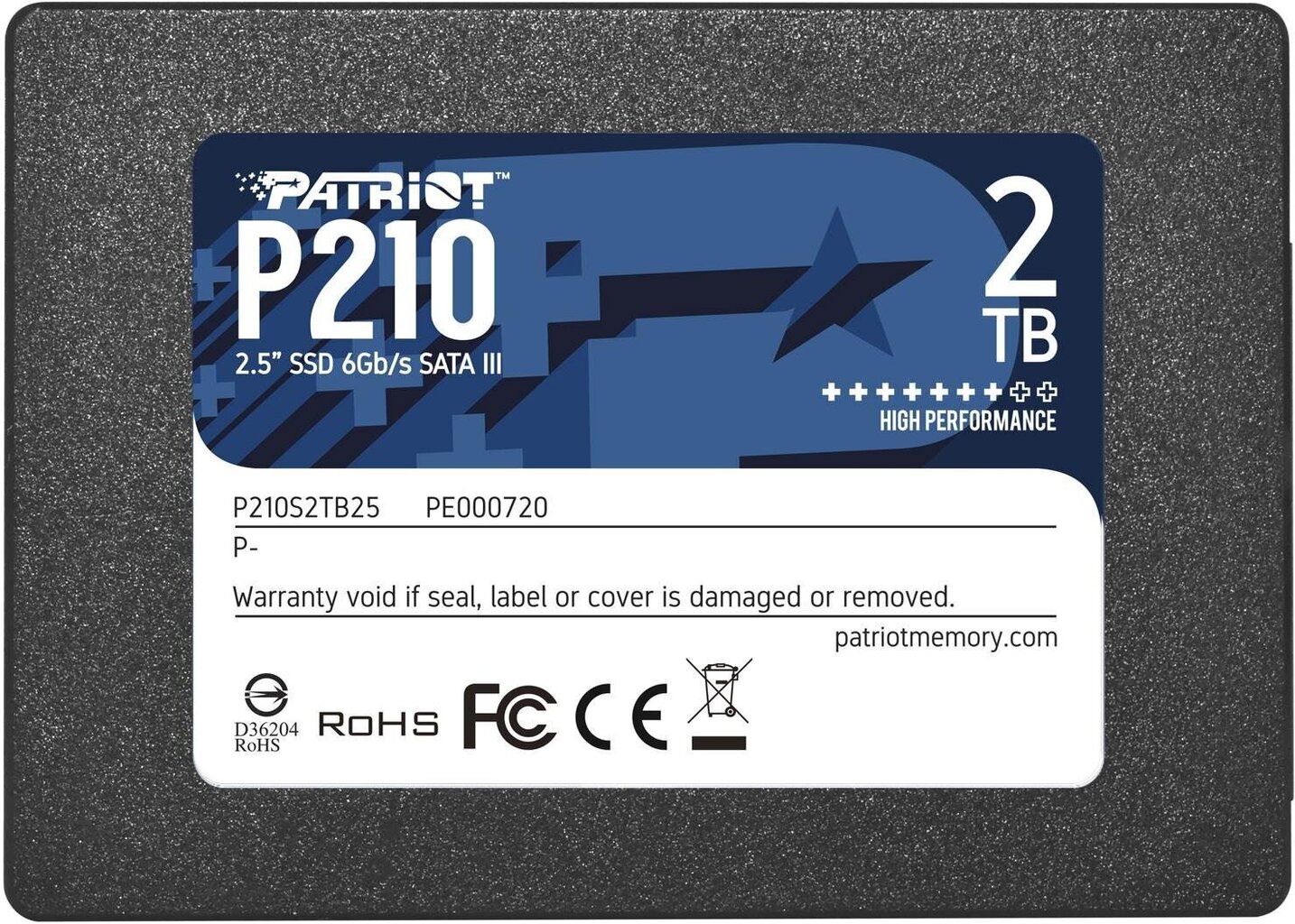 Patriot P210 SSD 2TB hind ja info | Sisemised kõvakettad (HDD, SSD, Hybrid) | kaup24.ee