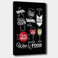 Pilt lõuendil Wine & Food hind ja info | Seinapildid | kaup24.ee