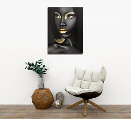 Pilt Must tüdruk kuldsete detailidega hind ja info | Seinapildid | kaup24.ee