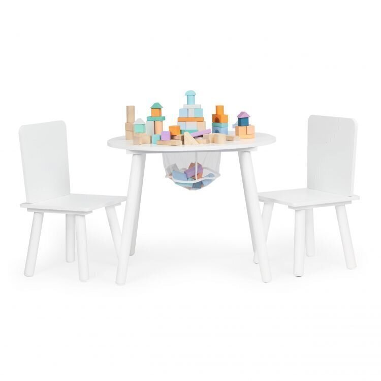 Laste laud + 2 tooli, valge цена и информация | Laste lauad ja toolid | kaup24.ee