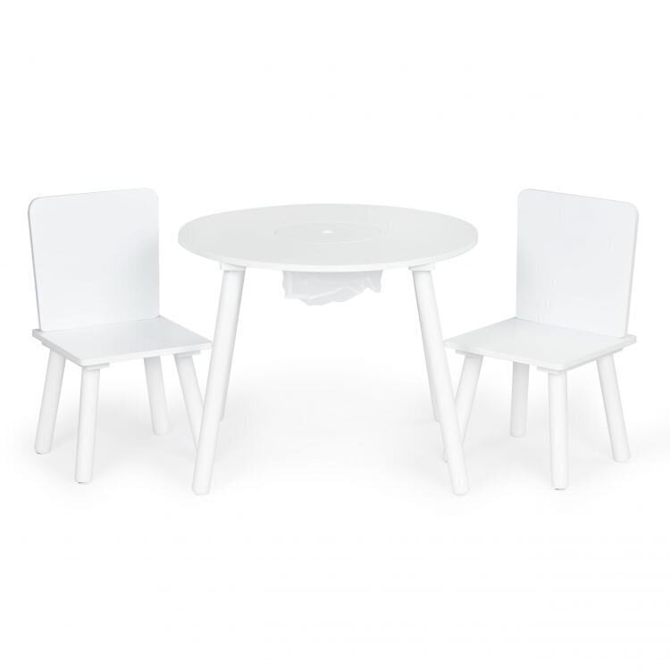 Laste laud + 2 tooli, valge цена и информация | Laste lauad ja toolid | kaup24.ee