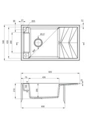 Мойка кухонная гранитная Deante с магнитами Deante Magnetic ZRM N113, Nero цена и информация | Раковины на кухню | kaup24.ee