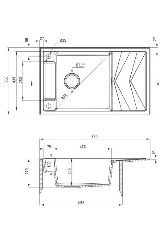 Deante graniidist köögivalamu magnetitega Deante Magnetic ZRM N113, Nero цена и информация | Köögivalamud | kaup24.ee