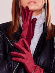 бордовые утепленные перчатки с бантом и ажуром цена и информация | Женские перчатки | kaup24.ee