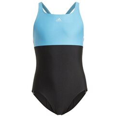 Tüdrukute ujumistrikoo Adidas Girls Colorblock 3S Swimsuit Jr GQ1146, must hind ja info | Tüdrukute trikood | kaup24.ee