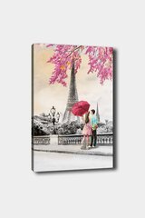 Репродукция на холсте Пара с зонтиком в Париже цена и информация | Настенные деревянные декорации | kaup24.ee