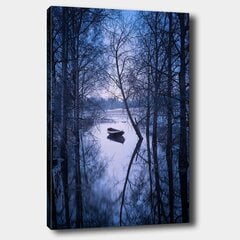 Репродукция Лодка на реке зимой цена и информация | Картины, живопись | kaup24.ee