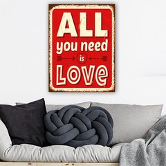 Pilt lõuendil All you need is love hind ja info | Seinapildid | kaup24.ee