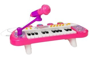 Laste süntesaator koos mikrofoni ja 24 klahviga, roosa hind ja info | Arendavad mänguasjad | kaup24.ee