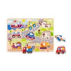 Puidust pusle Sõidukid, 9 osa hind ja info | Imikute mänguasjad | kaup24.ee