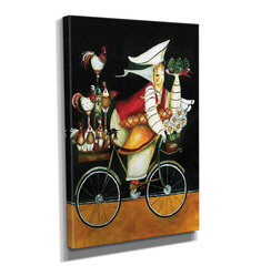 Репродукция на холсте Повар на велосипеде цена и информация | Настенные деревянные декорации | kaup24.ee