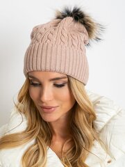 Müts punutise kudumisega ja karusnahast tutiga, määrdunud roosa Universaalne hind ja info | Naiste mütsid ja peapaelad | kaup24.ee