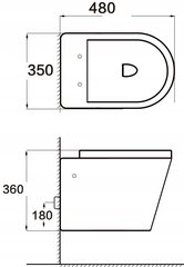 Туалет Mexen Rico Rimless Slim Duroplast с медленно сдвигающейся крышкой, черный цена и информация | Унитазы | kaup24.ee