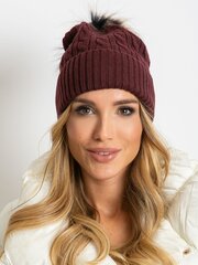 Müts punutud koega ja karusnahast tutiga ploom Universaalne hind ja info | Naiste mütsid ja peapaelad | kaup24.ee