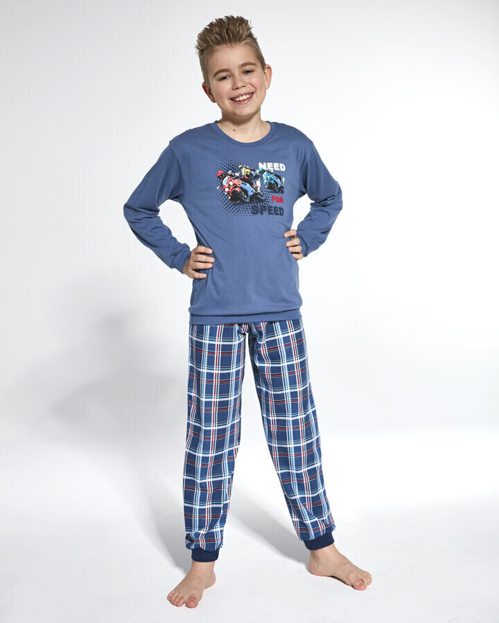 Pidžaama poistele pikkade pükstega Cornette Need for Speed, sinine hind ja info | Poiste hommikumantlid ja pidžaamad | kaup24.ee