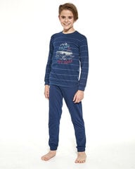 Pidžaama poistele pikkade pükstega Cornette Follow Me, sinine hind ja info | Poiste hommikumantlid ja pidžaamad | kaup24.ee
