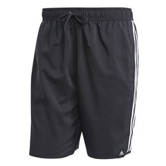 Плавательные шорты для мужчин Adidas Classic Length 3 Stripes Swim Short M GQ1103, черные цена и информация | Плавки, плавательные шорты | kaup24.ee