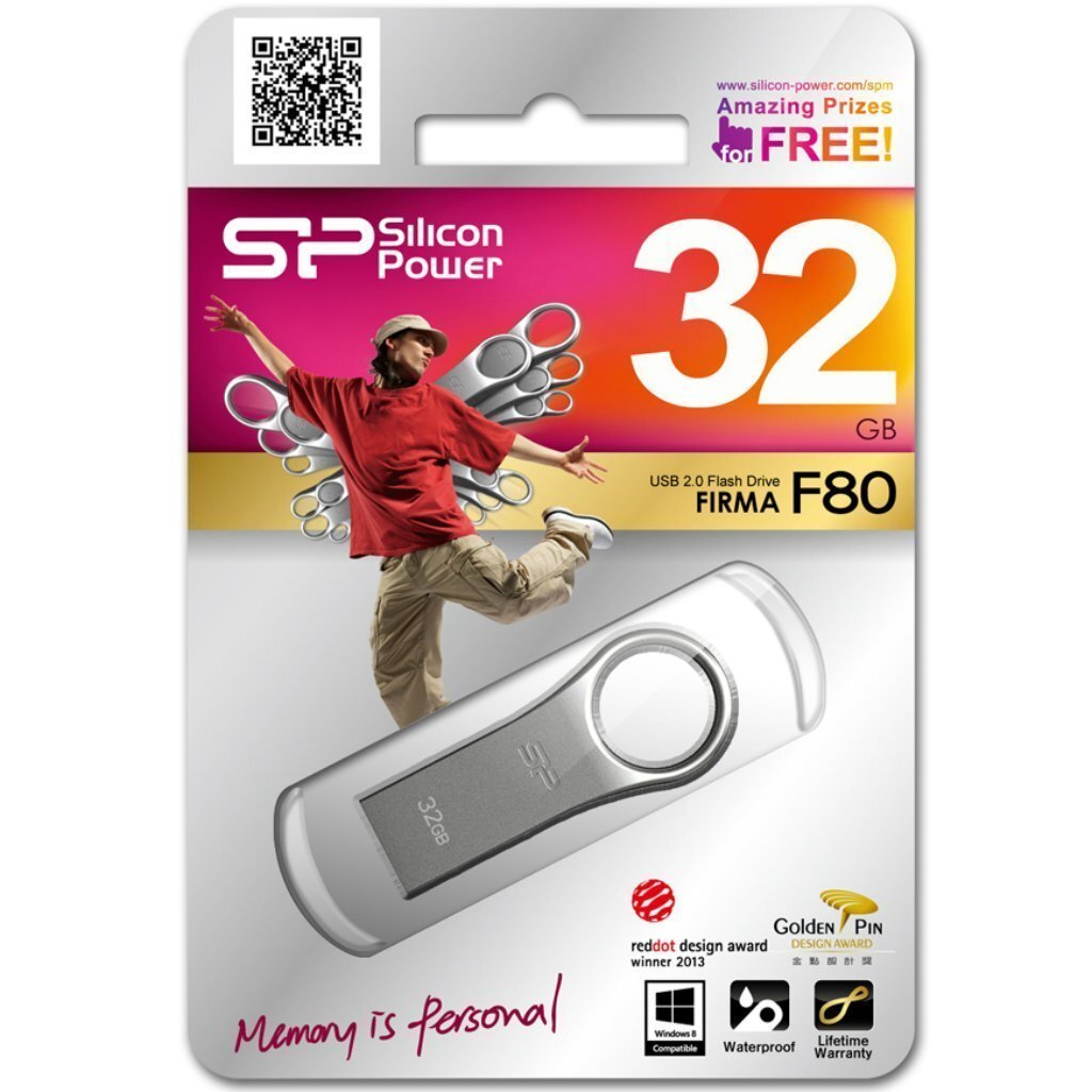 Silicon Power Firma F80 32 GB, USB 2.0, hind ja info | Mälupulgad | kaup24.ee