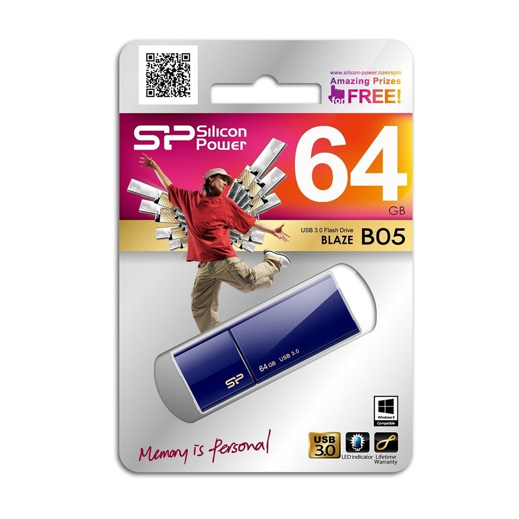 Silicon Power Blaze B05 64 GB, USB 3.0, hind ja info | Mälupulgad | kaup24.ee