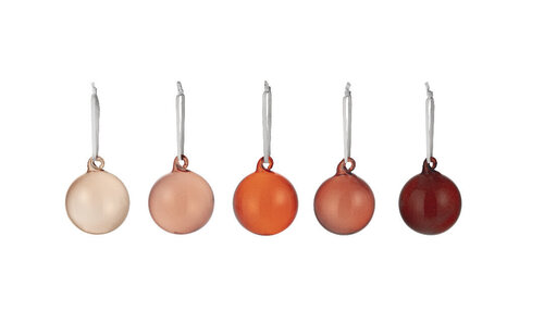Стеклянные шары Iittala 40мм 5шт красные цена и информация | Ёлочные игрушки | kaup24.ee
