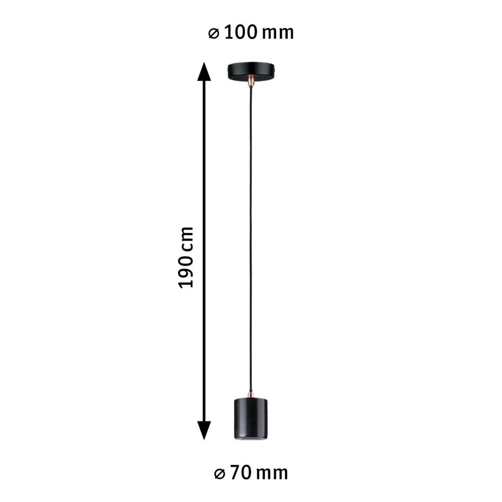 Rippvalgusti Paulmann Neordic Nordin E27 max. 1 x 20W must/marmorist lambita vintaažripats 920053411 цена и информация | Laelambid | kaup24.ee