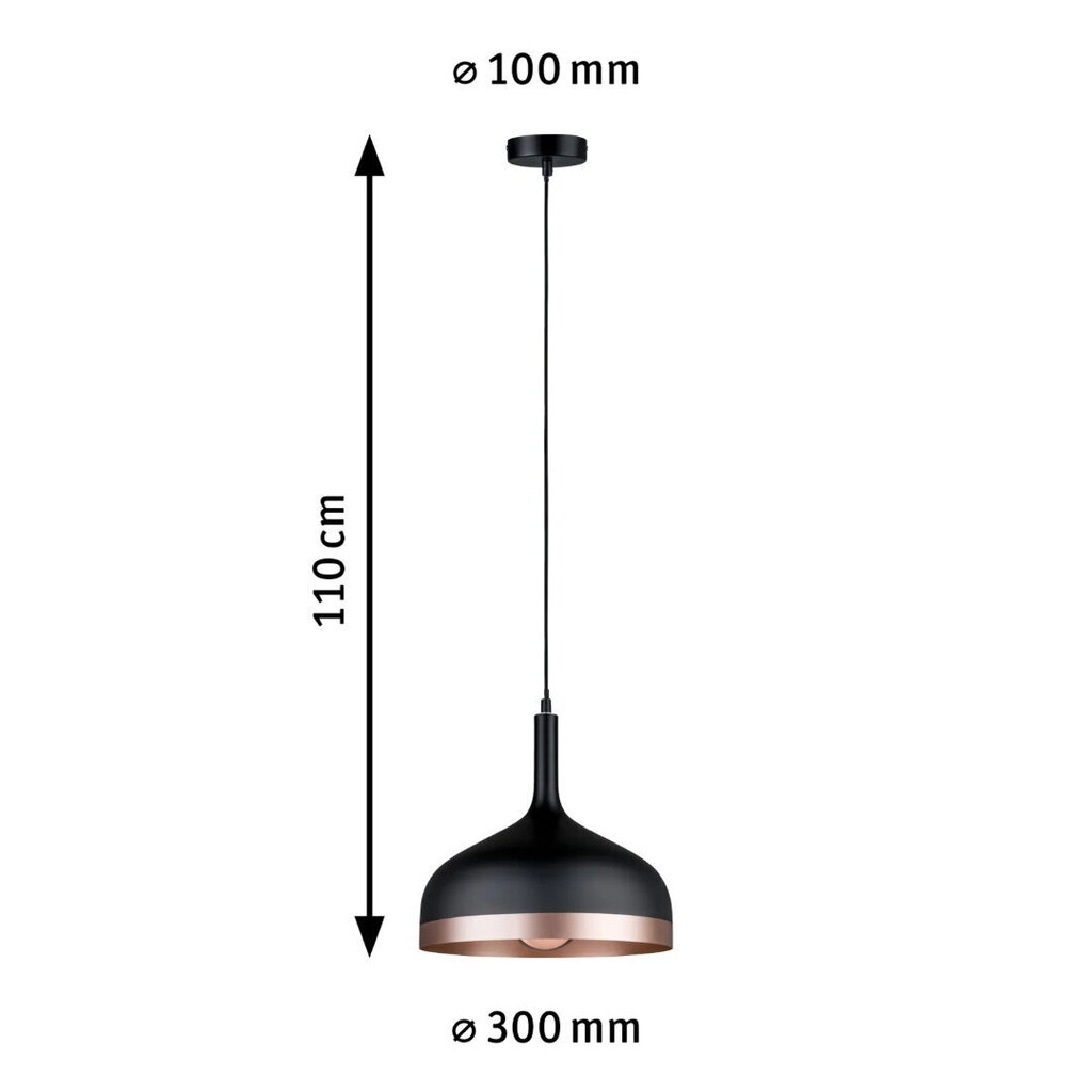 Rippvalgusti Paulmann Neordic Embla 1-lambist Must/vask Ilma lambita, max. 20 w E27 920053421 цена и информация | Laelambid | kaup24.ee