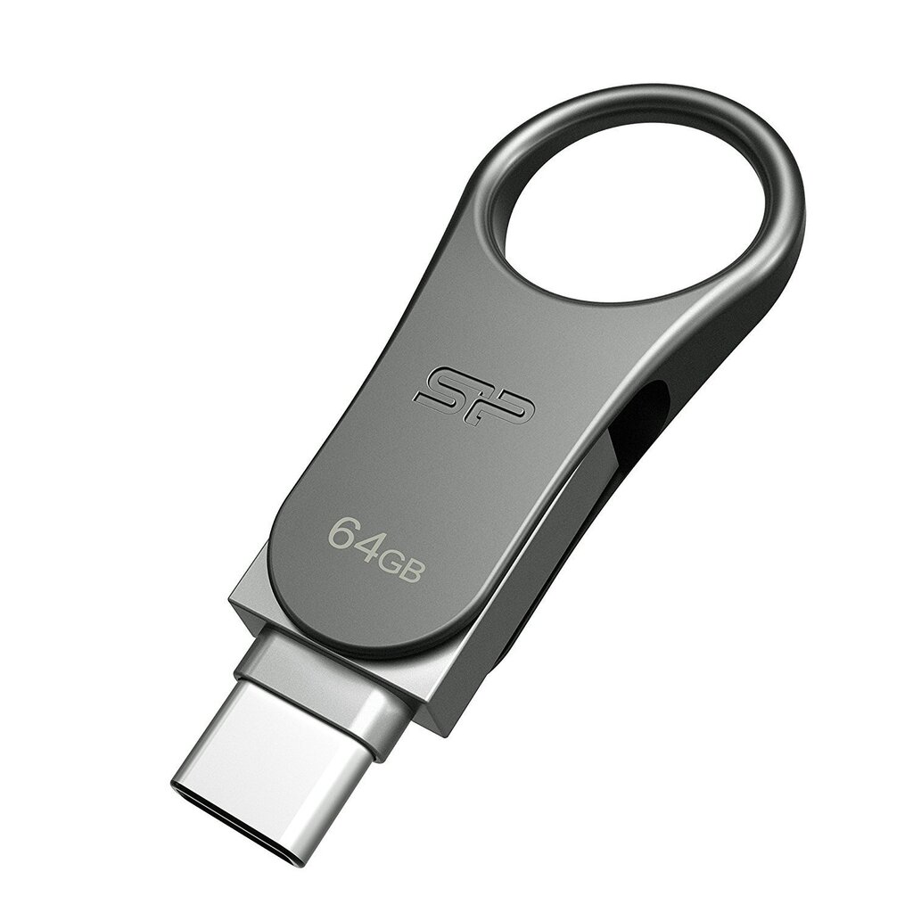 Silicon Power memory USB Mobile C80 64GB USB 3.0 Type-C Silver hind ja info | Mälupulgad | kaup24.ee