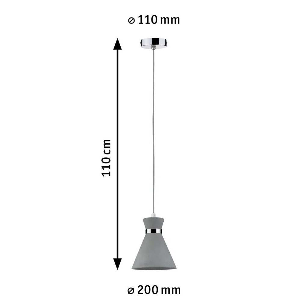 Rippvalgusti Paulmann Verve IP44 E27 max. 20 W Hall/kroom Betoon/metall цена и информация | Rippvalgustid | kaup24.ee