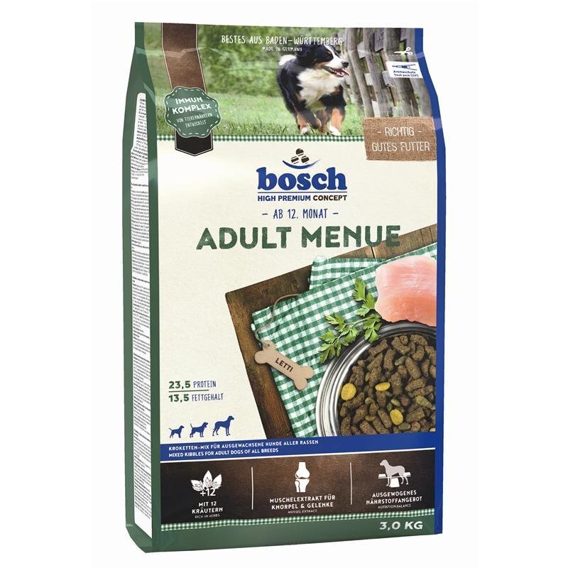 Bosch Petfood Adult Menue 3kg цена и информация | Kuivtoit koertele | kaup24.ee