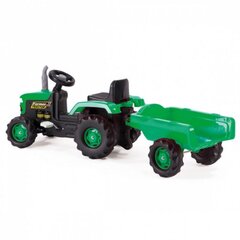 Трактор с педалями и прицепом, зеленый цена и информация | Игрушки для мальчиков | kaup24.ee