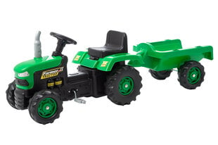 Трактор с педалями и прицепом, зеленый цена и информация | Игрушки для мальчиков | kaup24.ee